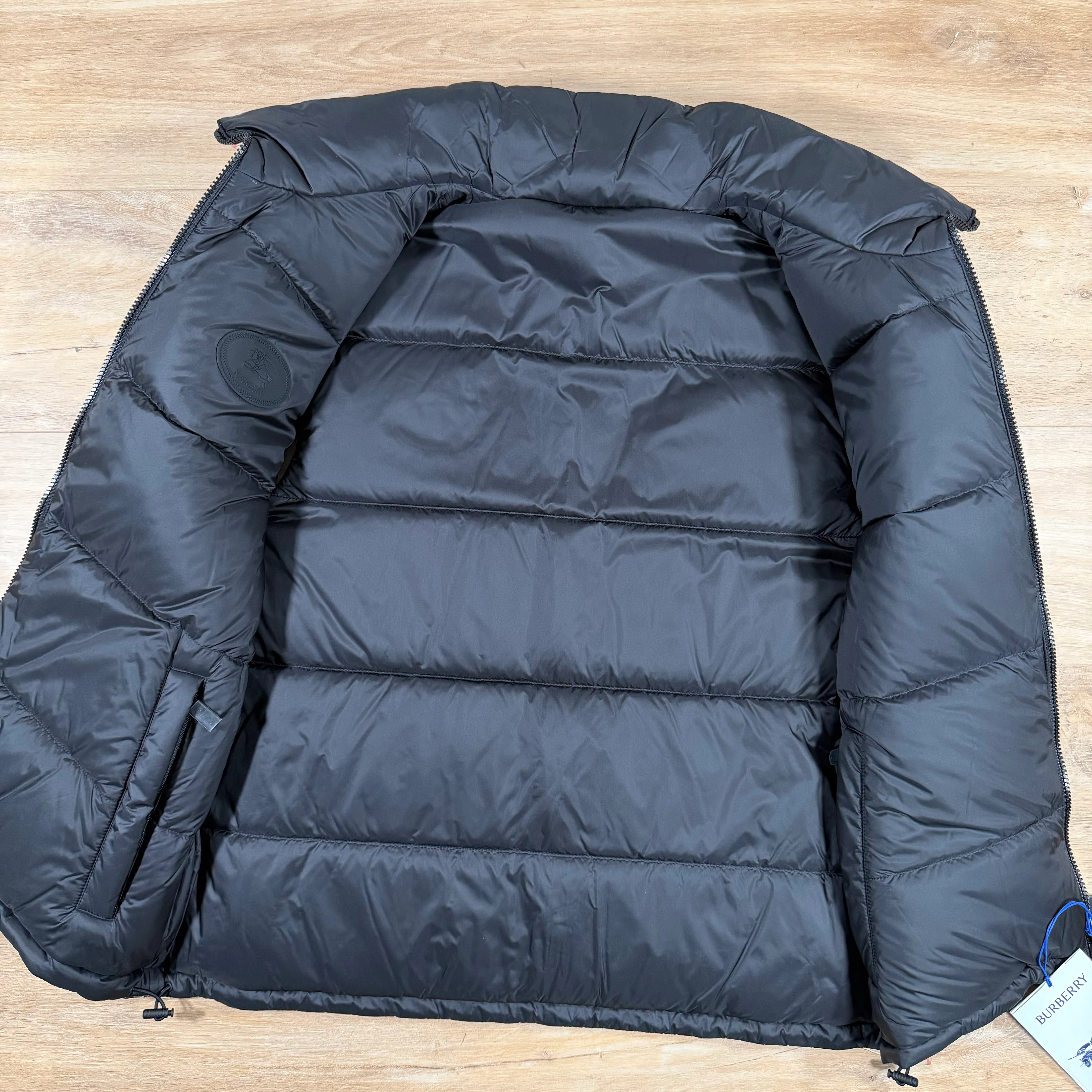 Burberry Reversible Check Puffer Gilet in Sand Beige - Image 4