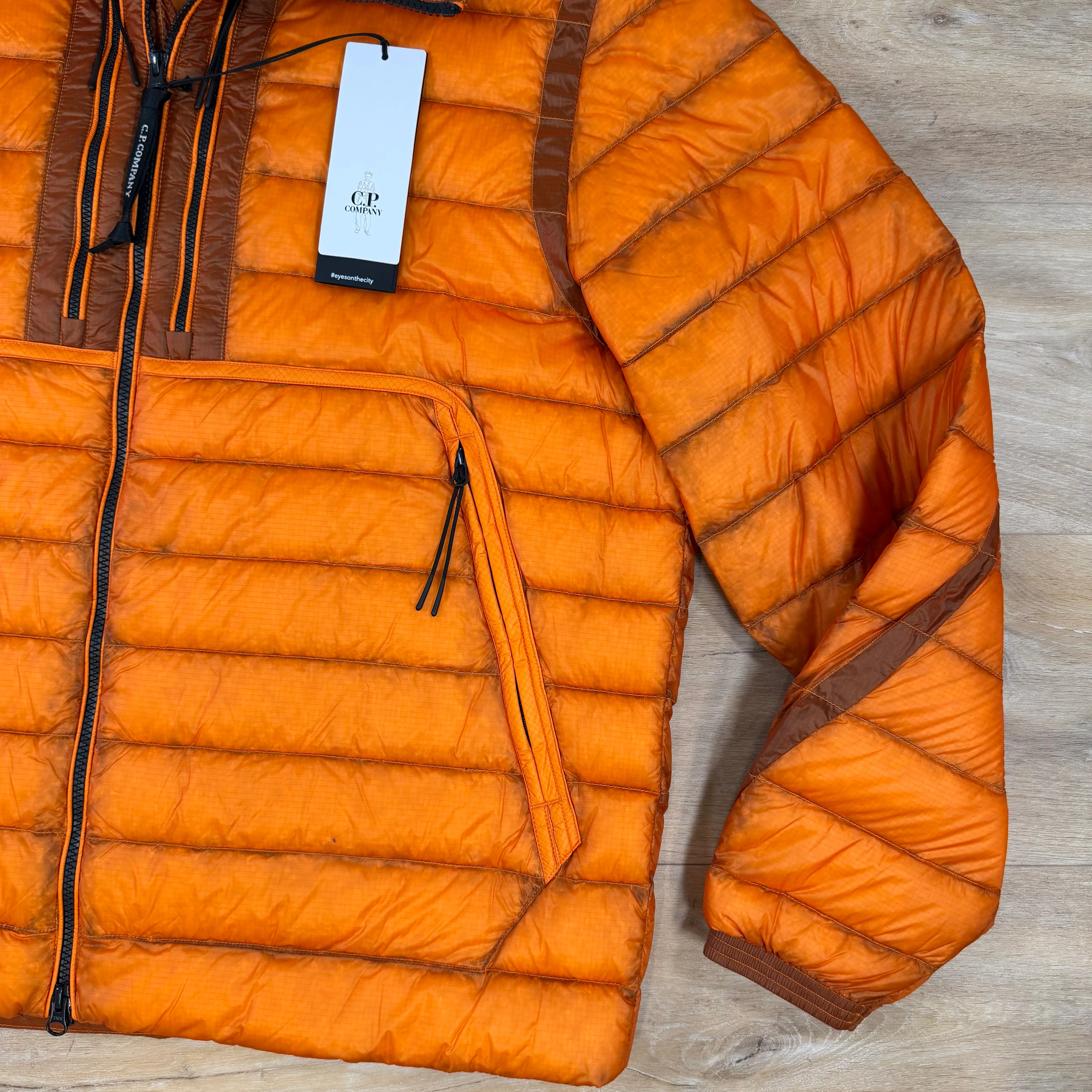 C.P. Company D.D. Shell Goggle Down Jacket in Russet Orange - Image 3