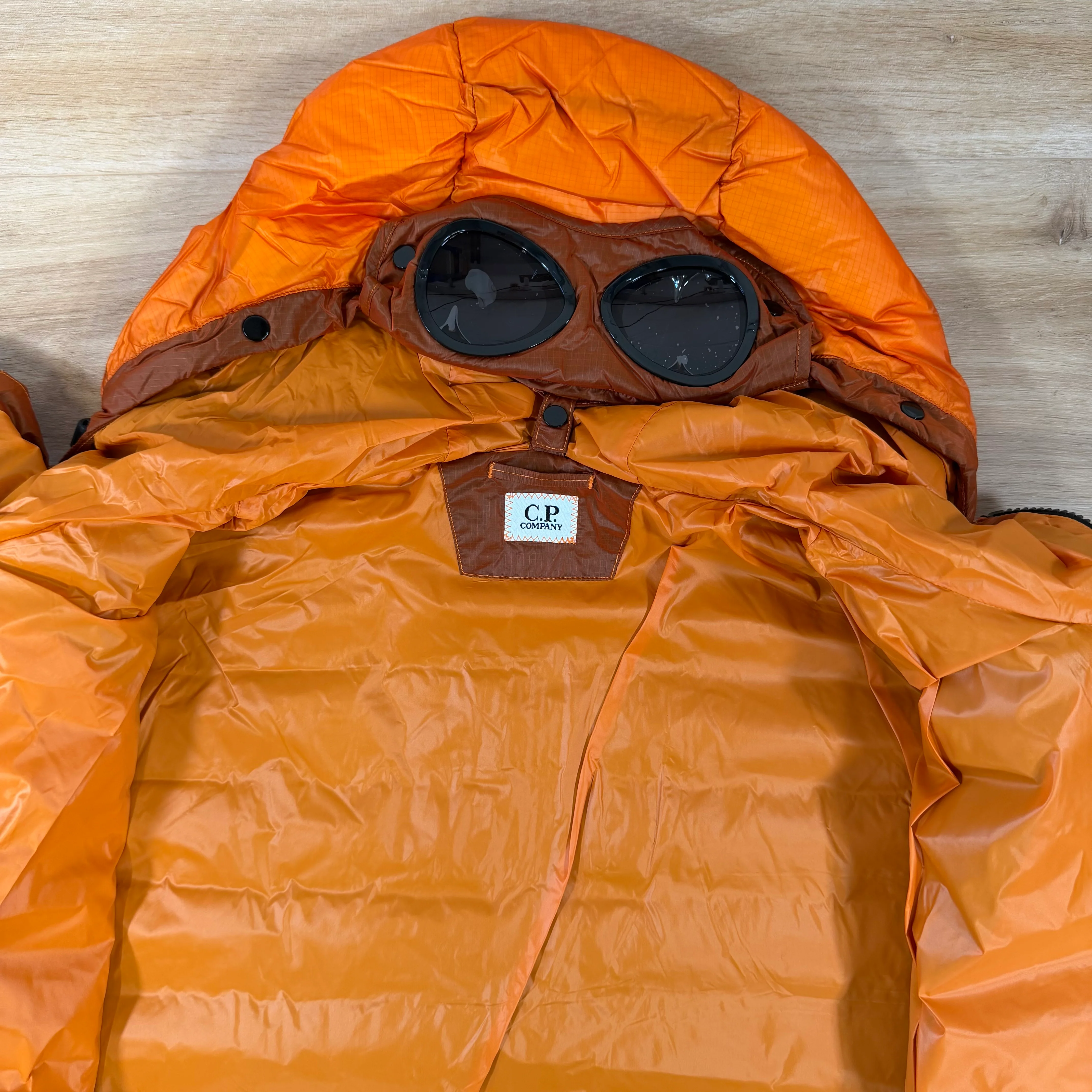 C.P. Company D.D. Shell Goggle Down Jacket in Russet Orange - Image 5