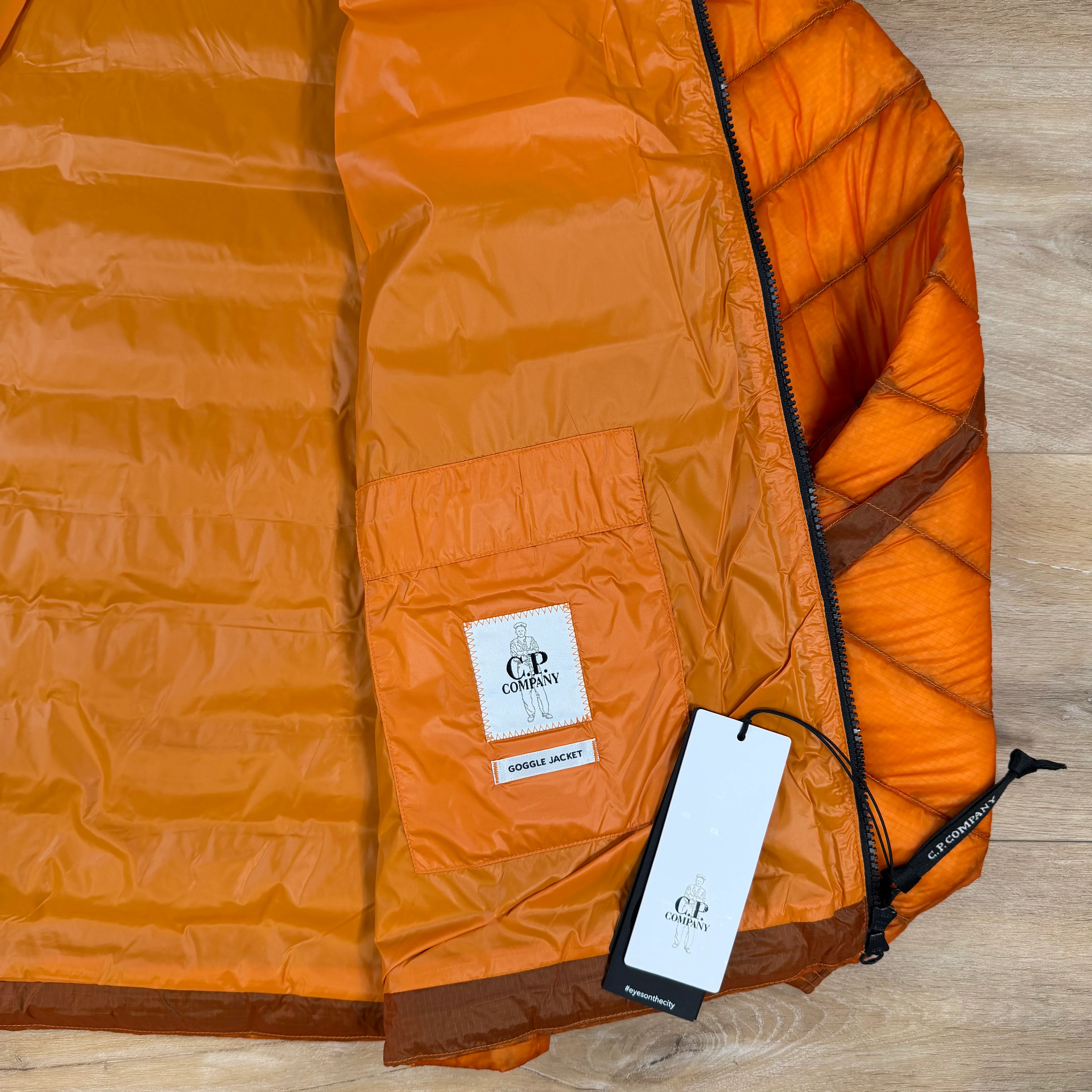 C.P. Company D.D. Shell Goggle Down Jacket in Russet Orange - Image 6
