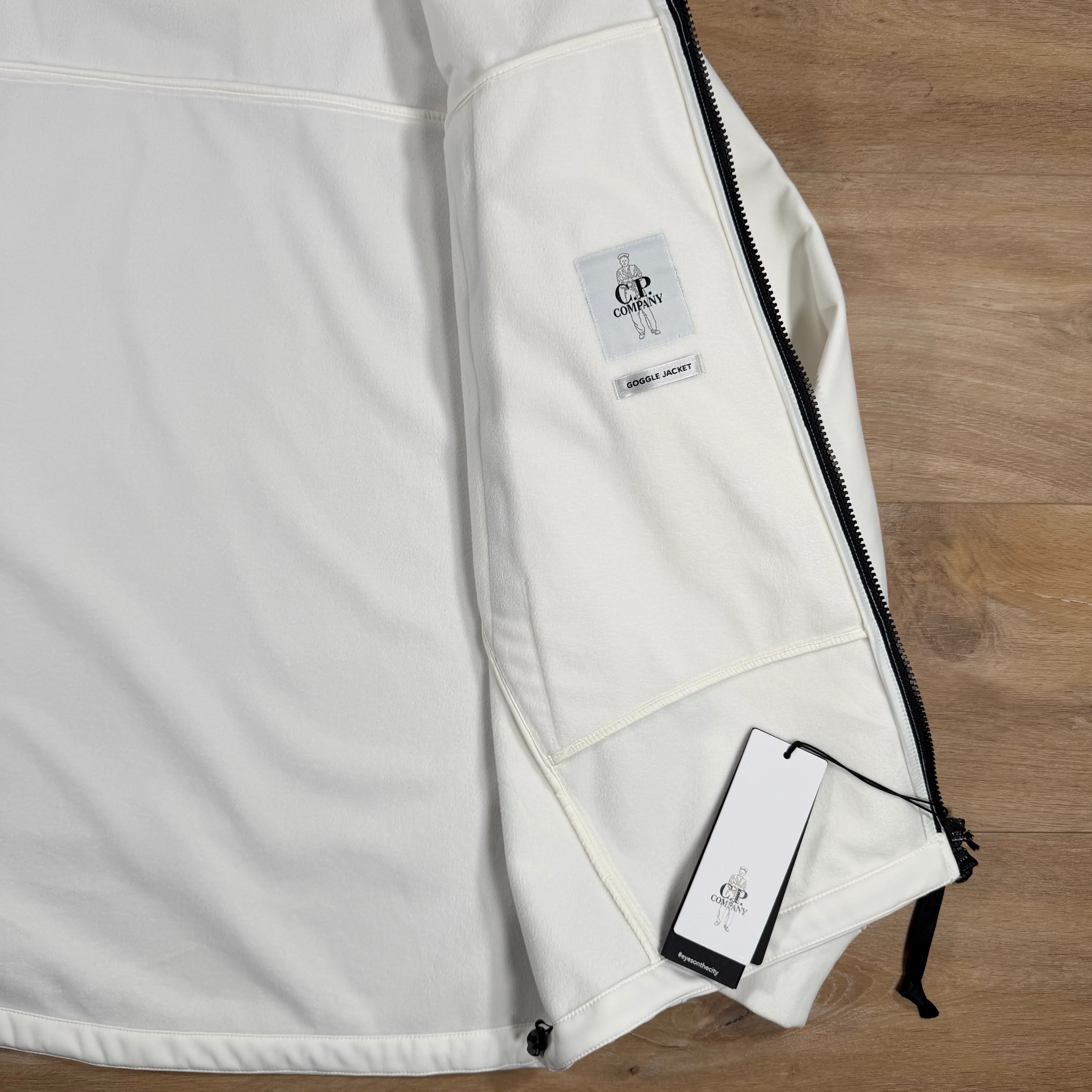 C.P. Company Shell-R Goggle Jacket in Gauze White - Image 7