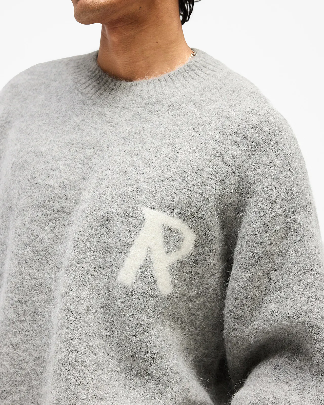 Represent Logo Knit Sweater in Grey - Image 4