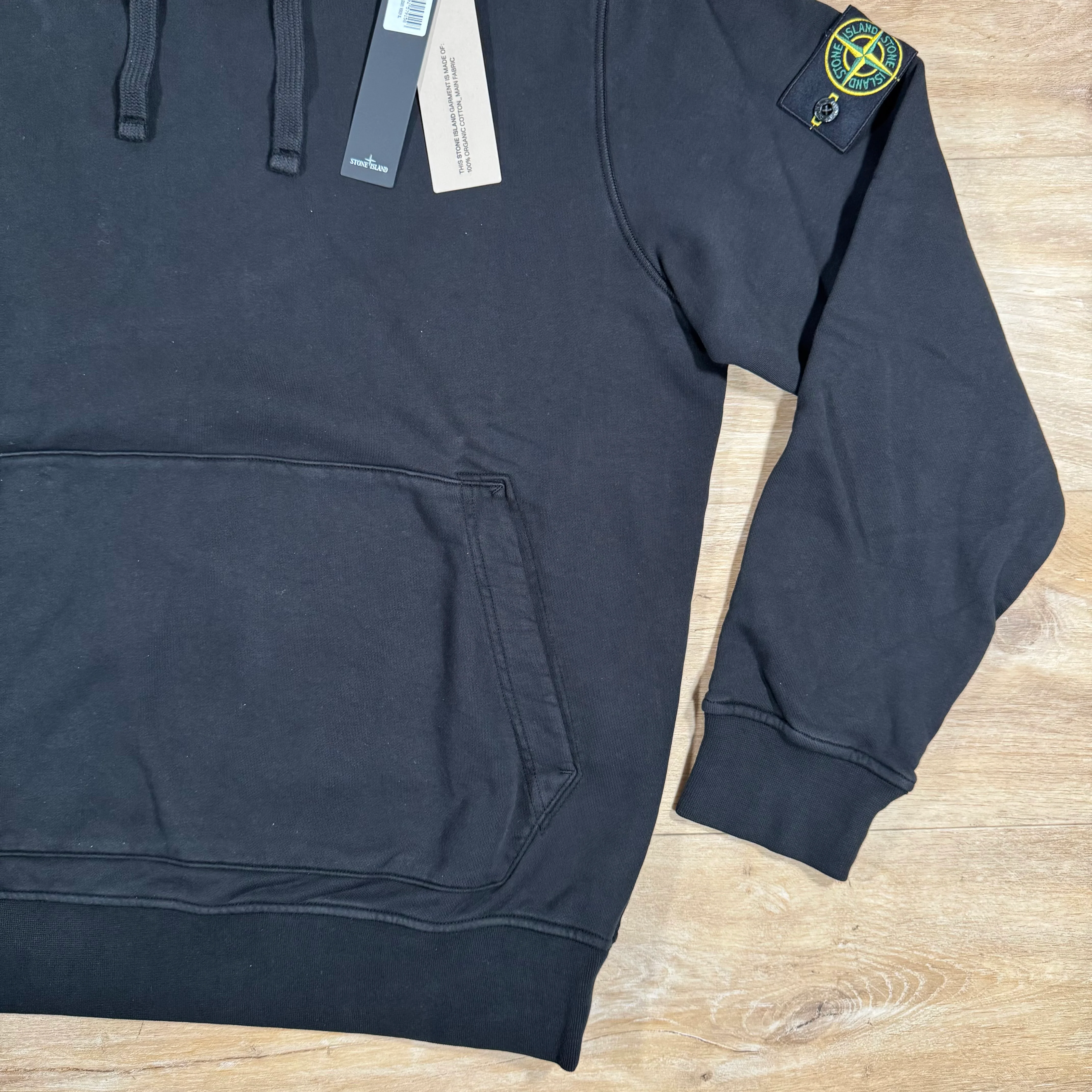 Stone Island Pullover Fleece Hoodie in Black - Image 3