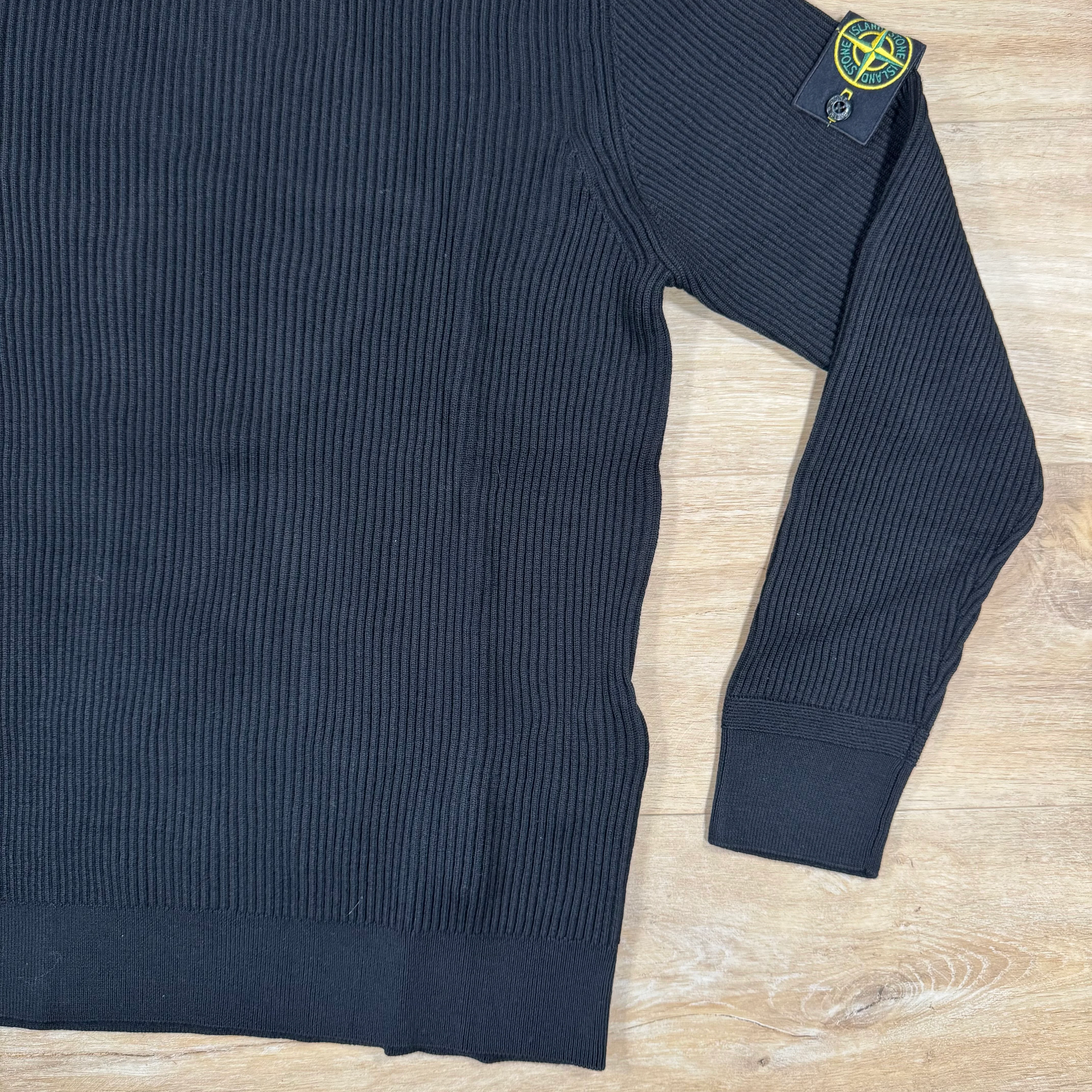 Stone Island Full Rib RWS Wool Turtleneck Jumper in Black - Image 3