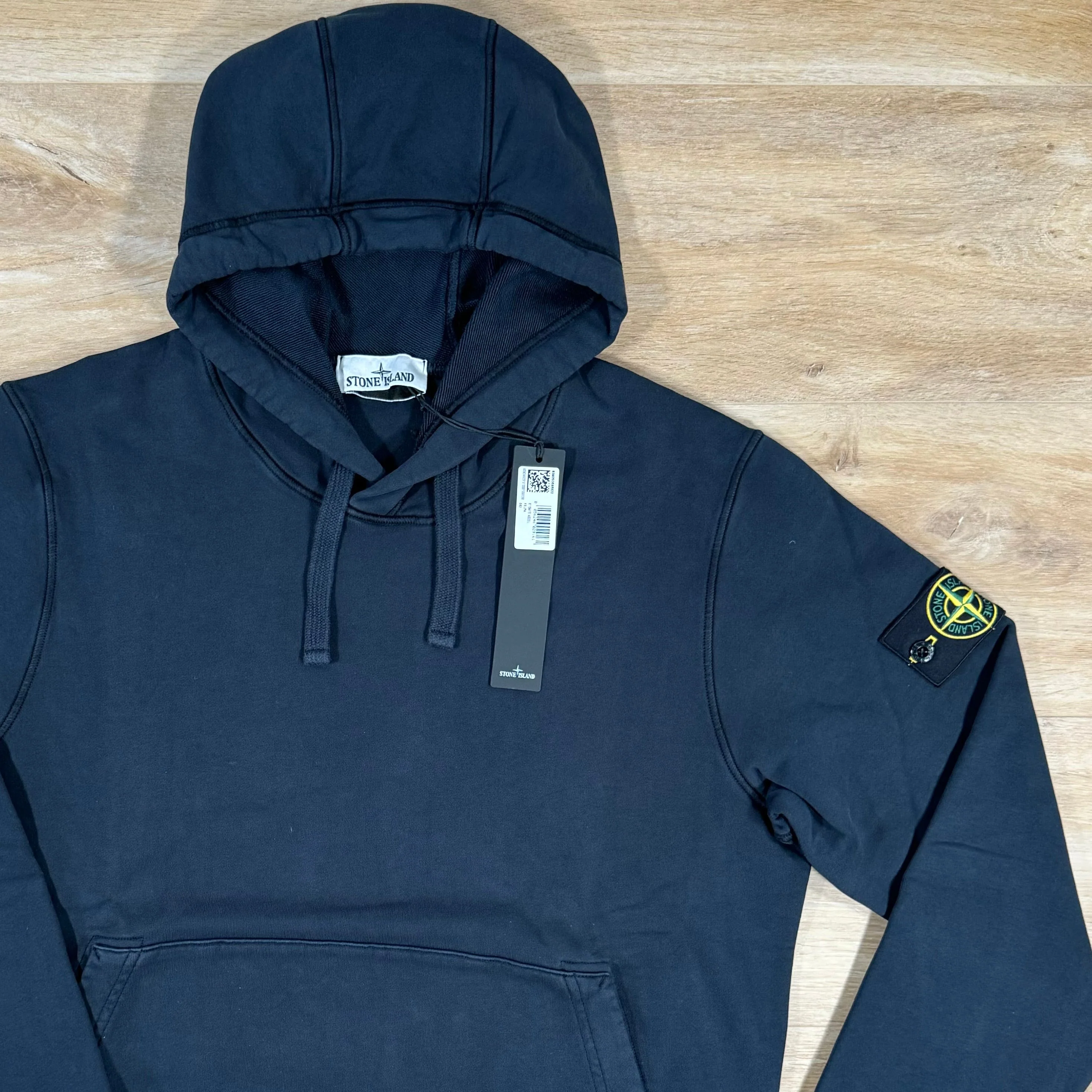 Stone Island Pullover Fleece Hoodie in Navy - Image 2