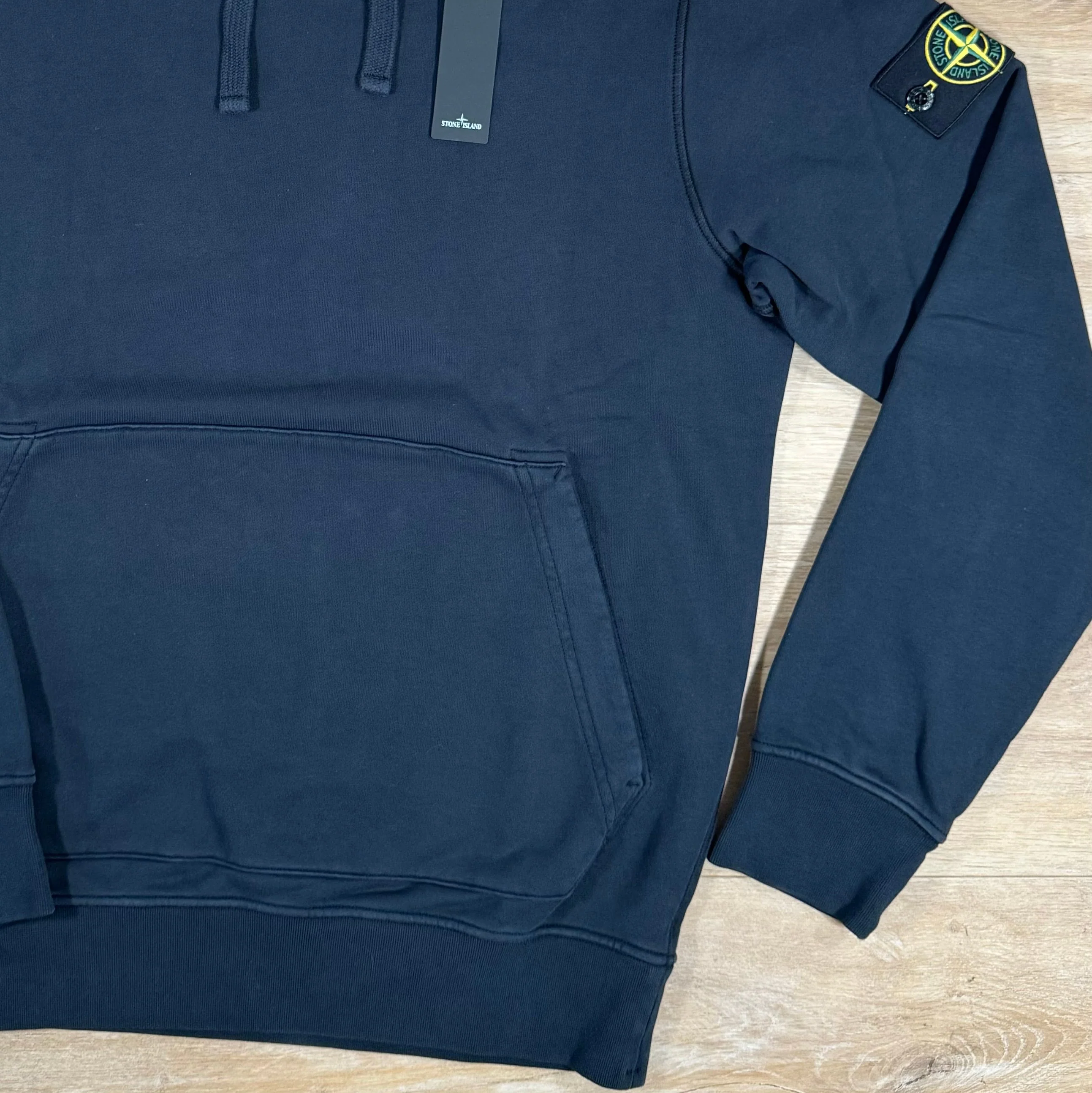 Stone Island Pullover Fleece Hoodie in Navy - Image 3